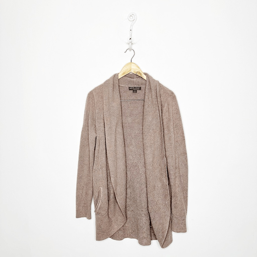 BAREFOOT DREAMS CozyChic Lite Circle Cardi 452 Deep Taupe BEIGE womens M medium